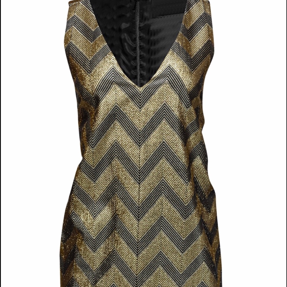 JCrew Navy/Gold Sheath size 2